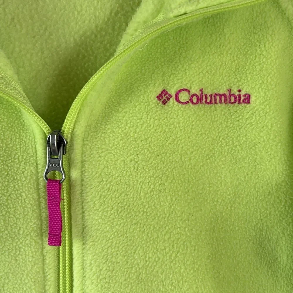 Columbia Girls Neon Yellow Full Zip Fleece Jacket